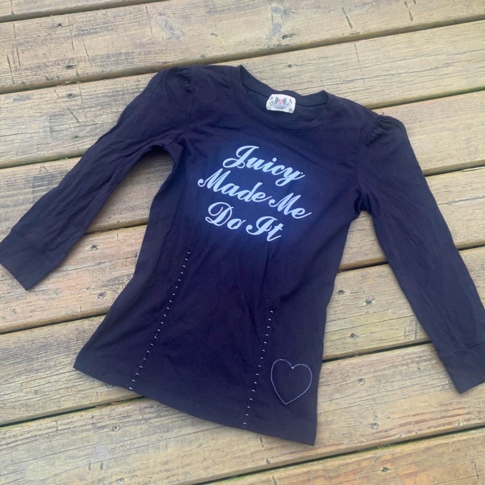 Juicy Made Me Do It Top Y2k Boho Vintage Fall Rare Juicy Couture Casual Tee
